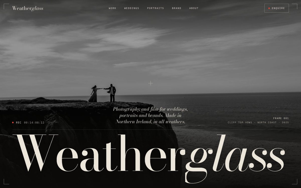 Example website design: Portfolio style